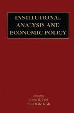 Institutional Analysis and Economic Policy 1st Edition Kindle Editon