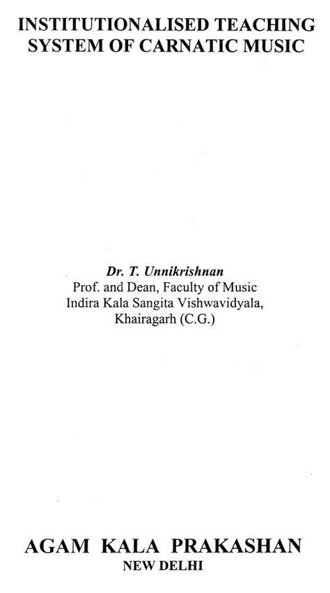 Institutionalised Teaching System of Carnatic Music 1st Published PDF