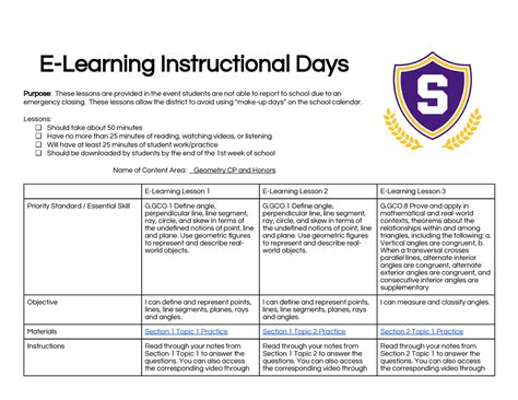 Instructional days: