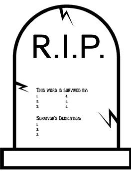 Instructions to Create a Dead Word Tombstone PDF