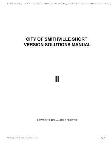 Instructor Manuals City Of Smithville Mcgrawhill Ebook Doc