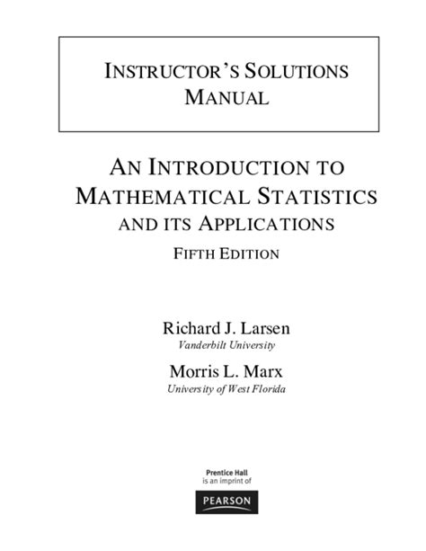 Instructor Solution Manual Mathematical Statistics With Applications Epub