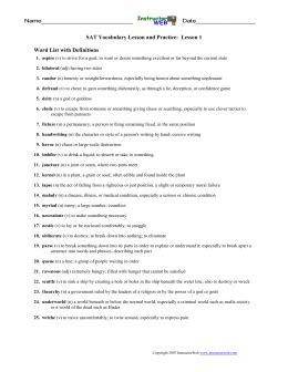 Instructor Web Sat Vocabulary Lesson 1 Answers Epub