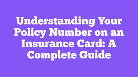 Insurance Policy Number 642967: Your Guide to Unraveling the Numerical Mystery