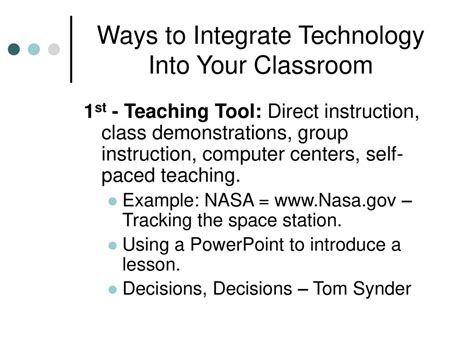 Integrate into Classroom Instruction: