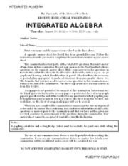 Integrated Algebra August 16 2012 Answer Key Kindle Editon