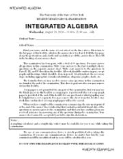 Integrated Algebra August 2010 Answers Reader