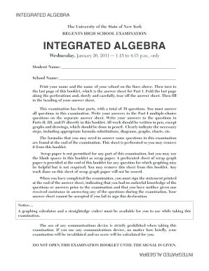 Integrated Algebra January 2011 Answers PDF