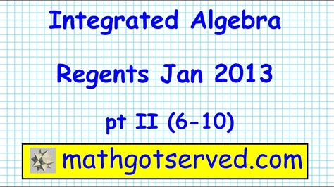 Integrated Algebra January 2013 Answers PDF