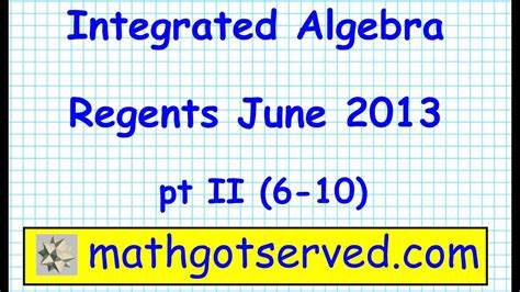 Integrated Algebra Regents June 2013 Answers PDF