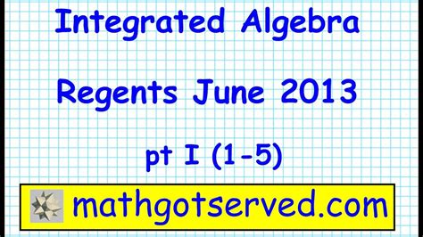 Integrated Algebra Regents June 2013 Answers PDF