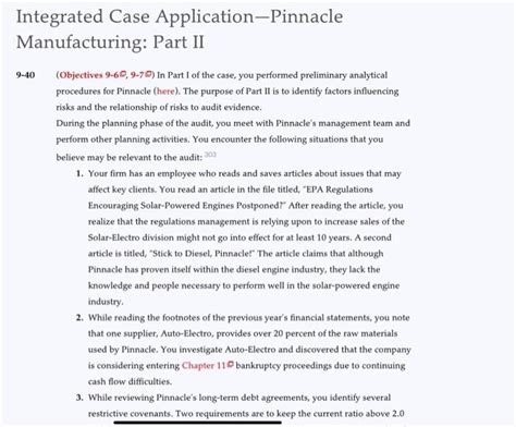 Integrated Case Application Pinnacle Manufacturing Solution Epub