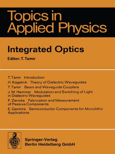 Integrated Optics pdf PDF