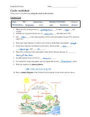 Integrated Science Cycles Worksheet Answers Doc