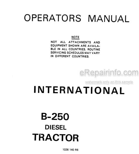 Inter B250 Tractor Service Manual Ebook PDF