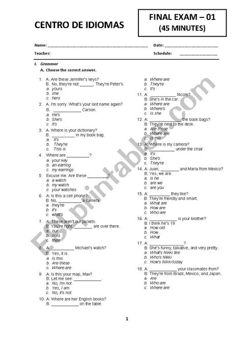 Interchange 3 Final Exam Answers Doc