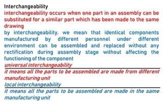 Interchangeability of Units: