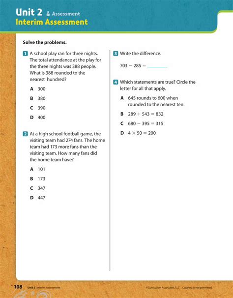 Interim Assessment Unit 2 Grade 5 Answers Doc