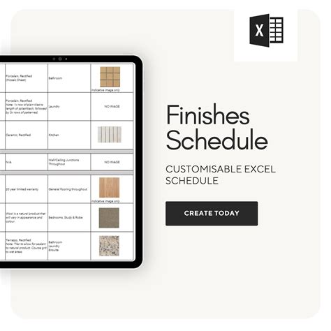 Interior Finish Schedule Template