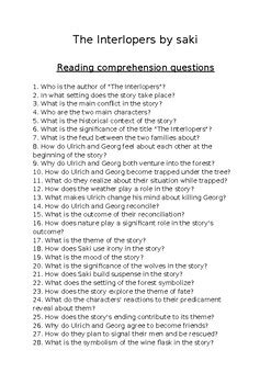 Interlopers Saki Questions Answers Kindle Editon