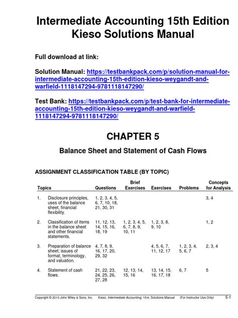 Intermediate Accounting 15th Edition Ch 5 Solutions Kindle Editon