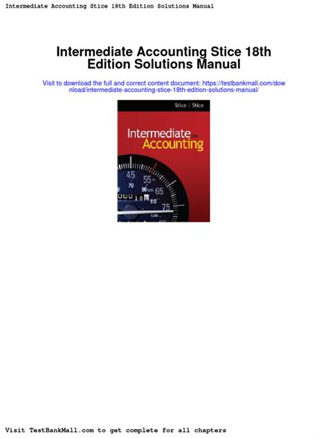 Intermediate Accounting 18th Edition Stice Solutions Manual Doc