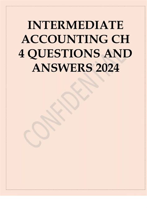 Intermediate Accounting Chapter 4 Answers Epub