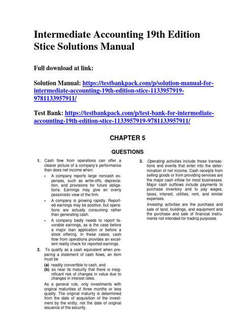 Intermediate Accounting Stice Solutions 19e Epub