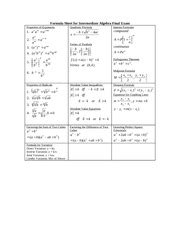 Intermediate Algebra Final Exam Answers Epub