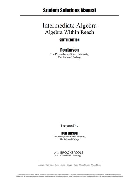 Intermediate Algebra Student s Solutions Manual Kindle Editon