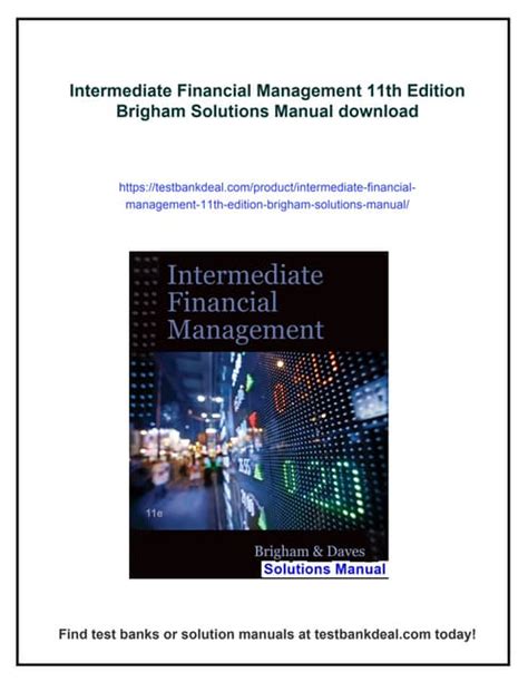 Intermediate Financial Management 11th Edition Brigham Solutions Kindle Editon