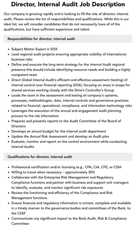 Internal Audit Director Jobs: A Comprehensive Guide to Salaries, Hiring, and Responsibilities