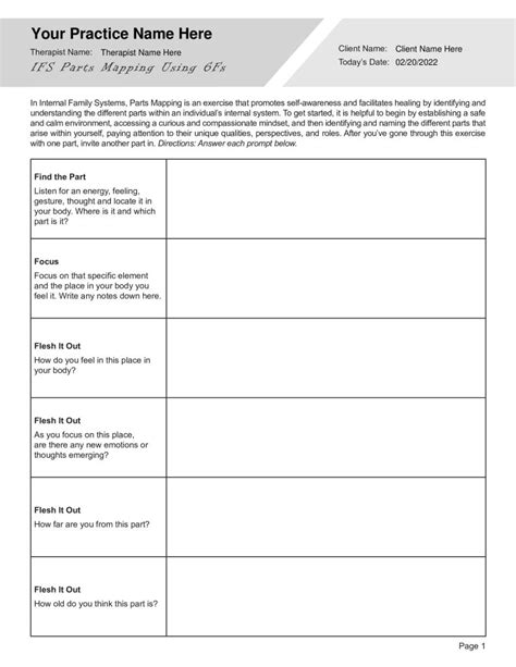 Internal Family Systems Worksheets PDF: 15 Essential Tools for Healing Trauma & Self-Discovery