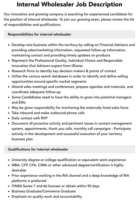 Internal Wholesaler Jobs: A Pathway to Success in the Wholesale Industry