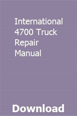 International 4700 Trucks Repair Manual Ebook Doc