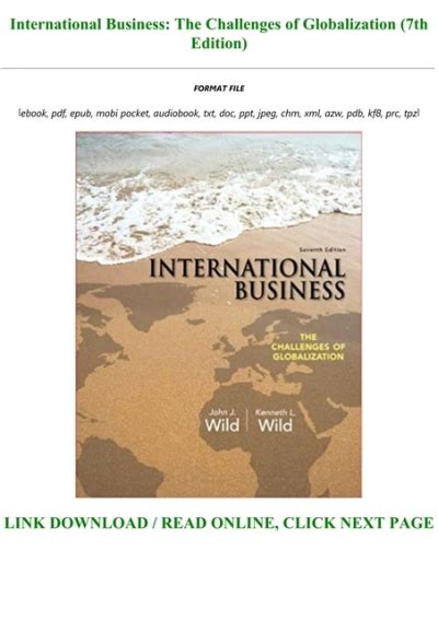 International Business The Challenges of Globalization 7th Edition Kindle Editon