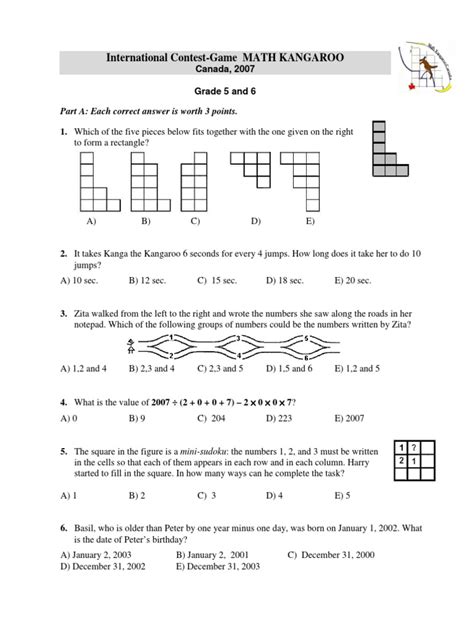 International Contest Game Math Kangaroo 2013 7 8 Answers Kindle Editon