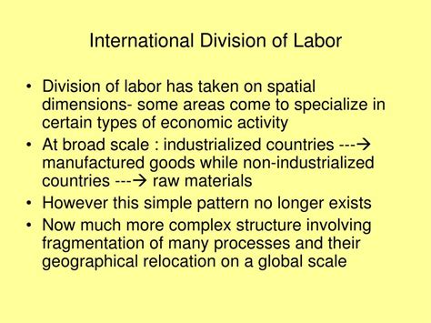 International Division of Labor: A Global Economic Jigsaw