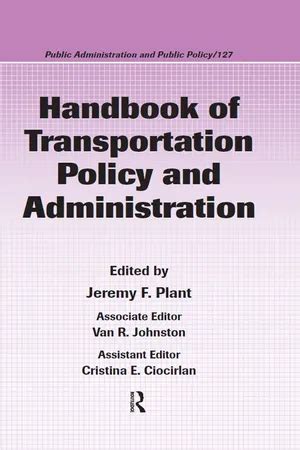 International Handbook of Transportation Policy PDF