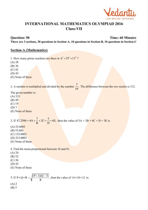 International Math Olympiad Questions: Test Your Mathematical Prowess