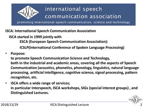 International Speech Communication Association (ISCA)