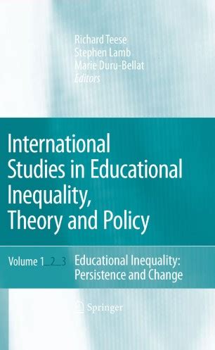 International Studies in Educational Inequality, Theory and Policy 1st Edition PDF