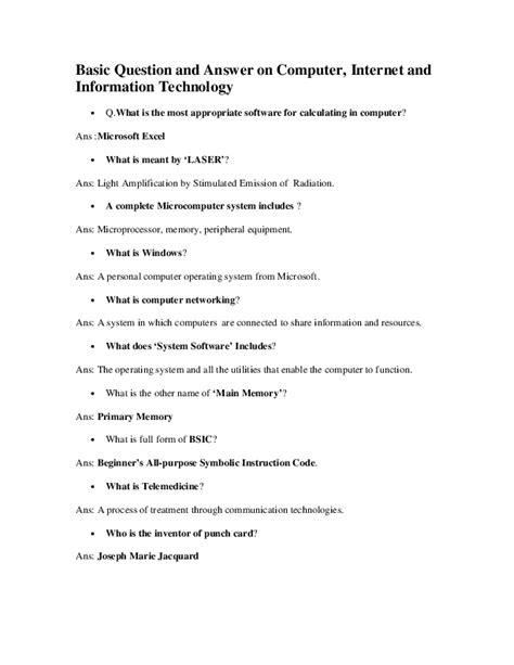 Internet Questions And Answers PDF