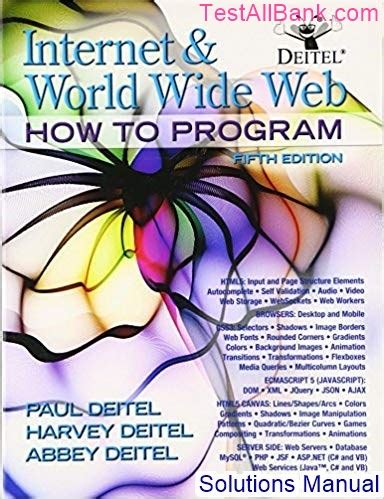 Internet and World Wide Web How To Program by Deitel (5th Edition) (PDF) Doc