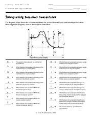 Interpreting Reaction Coordinates Answer Key Reader