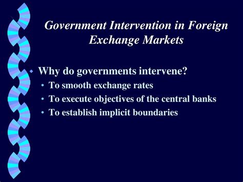 Intervening in the foreign exchange market: