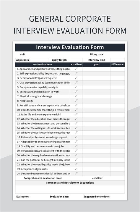 Interview Assessment Template