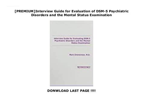 Interview Guide for Evaluation of Dsm-V Disorders Doc