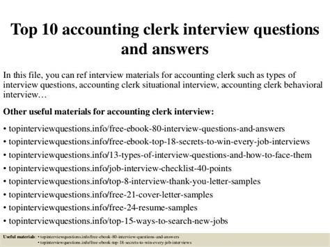 Interview Questions And Answers For Accounting Clerk Position Kindle Editon