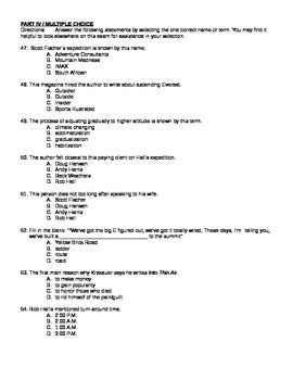 Into Thin Air Answer Key PDF